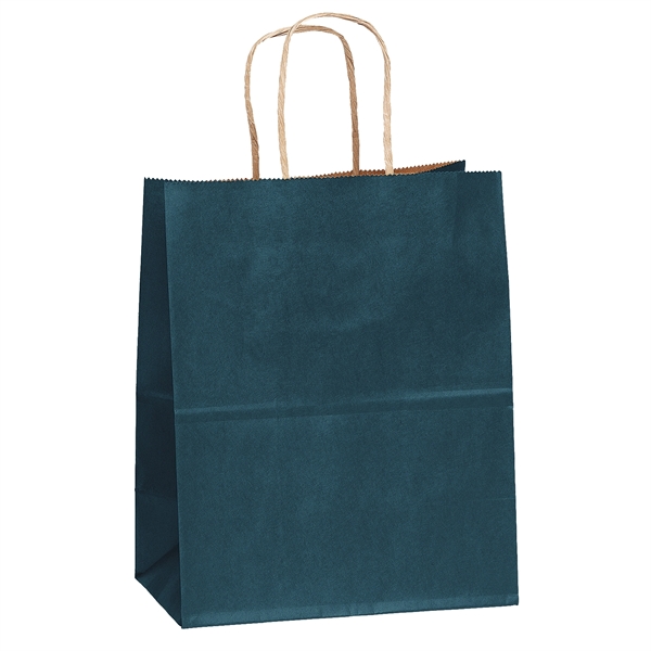 Matte paper shopper with a serrated cut top and twisted paper... from ASI 37940 Bag Makers Inc