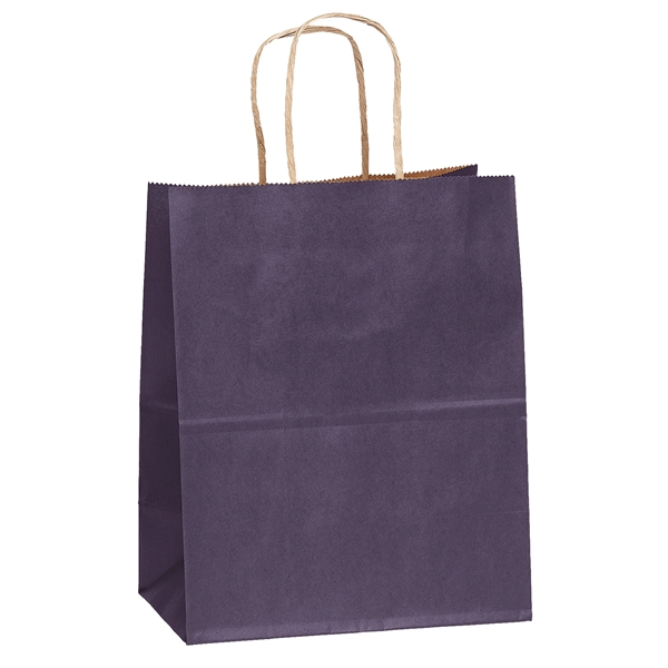 Matte paper shopper with a serrated cut top and twisted paper... from ASI 37940 Bag Makers Inc