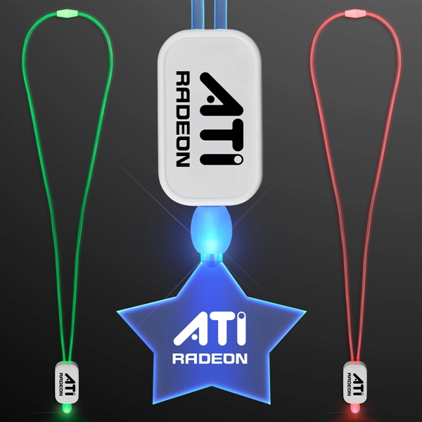 Neon Look LED Cool Lanyards with Acrylic Pendants.... from ASI 34194 ALightPromos / Alight Promotional Products