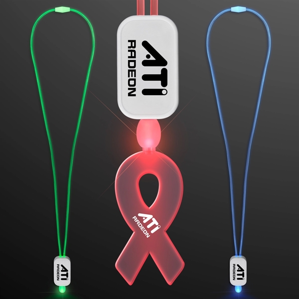 LED Neon Lanyard with Acrylic Ribbon Pendant.... from ASI 34194 ALightPromos / Alight Promotional Products