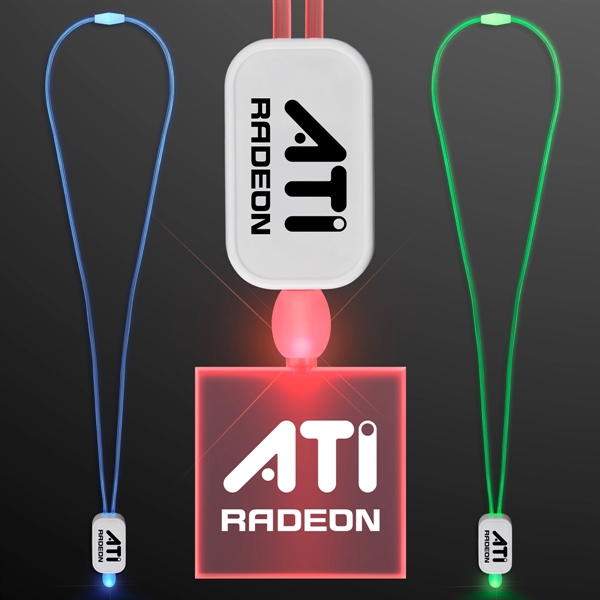 Neon Look LED Cool Lanyards with Acrylic Pendants.... from ASI 34194 ALightPromos / Alight Promotional Products
