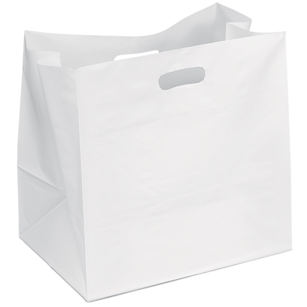 Hi-density plastic bag with a large bottom and side gusset.... from ASI 37940 Bag Makers Inc