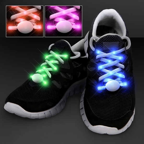 Blank or imprinted. Light Up Shoelaces for Night Runs Come With... from ASI 34194 ALightPromos / Alight Promotional Products