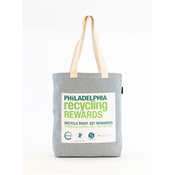 Recycled 12 oz. cotton tote bag with 1" cotton webbing handles.... from ASI 41630 Brave USA