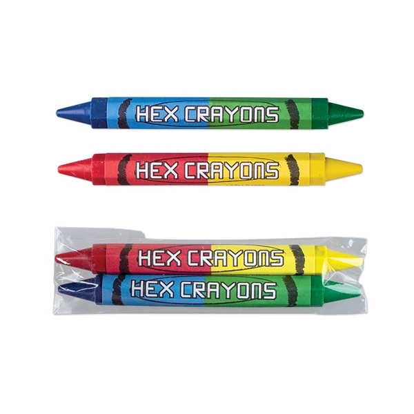 2 pack of double-sided hexagon crayons. Blank.... from ASI 98360 WOWLine / WOWLine®