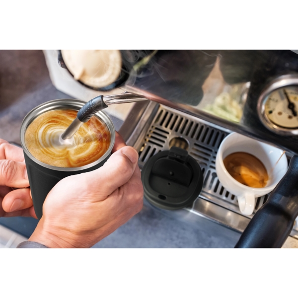 Coffee cup with easy grip handle and flip top spill proof... from ASI 31518 ADNART