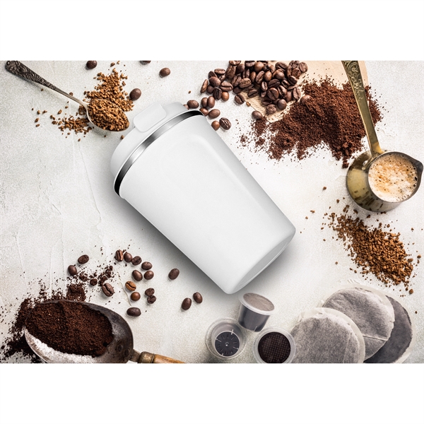 Coffee cup with easy grip handle and flip top spill proof... from ASI 31518 ADNART