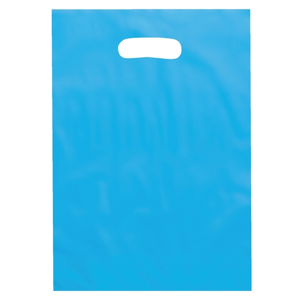 Hi-density 2.5 mil frosted plastic bag with die cut handles.... from ASI 37940 Bag Makers Inc