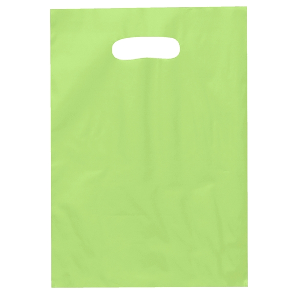 Hi-density 2.5 mil frosted plastic bag with die cut handles.... from ASI 37940 Bag Makers Inc