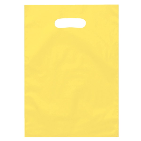Hi-density 2.5 mil frosted plastic bag with die cut handles.... from ASI 37940 Bag Makers Inc