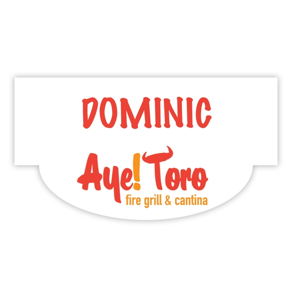 Medium-sized, polystyrene name badge with a pin backing.... from ASI 59080 Halls & Company