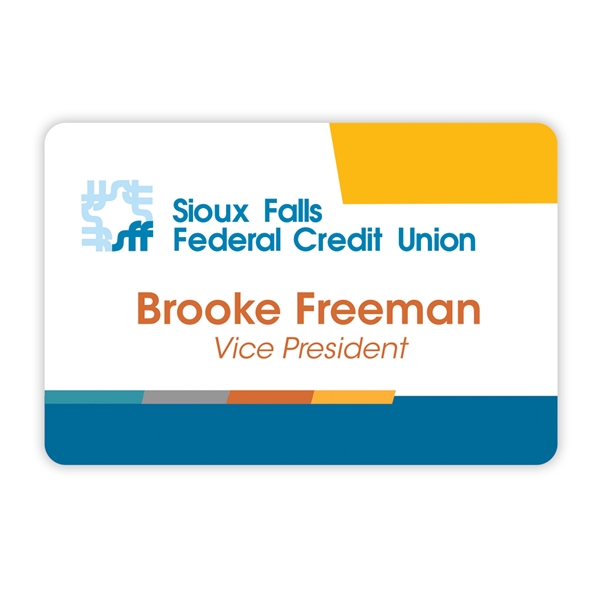 Large sized spectrum badges with full color UV inkjet printing.... from ASI 59080 Halls & Company