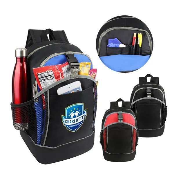17" backpack with main zipper compartment, middle zipper pocket with interior... from ASI 41511 Brainchild USA Inc / BrainChild Gift Club