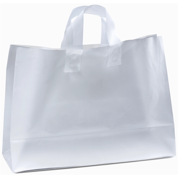 Colorful hi-density frosted plastic bag with fused loop handles.... from ASI 37940 Bag Makers Inc
