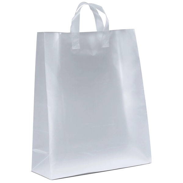 Colorful hi-density frosted plastic bag with fused loop handles.... from ASI 37940 Bag Makers Inc