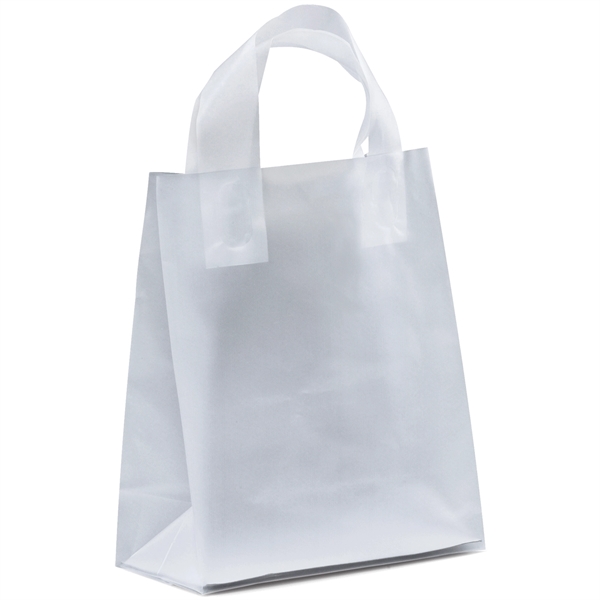 Colorful hi-density frosted plastic bag with fused loop handles.... from ASI 37940 Bag Makers Inc
