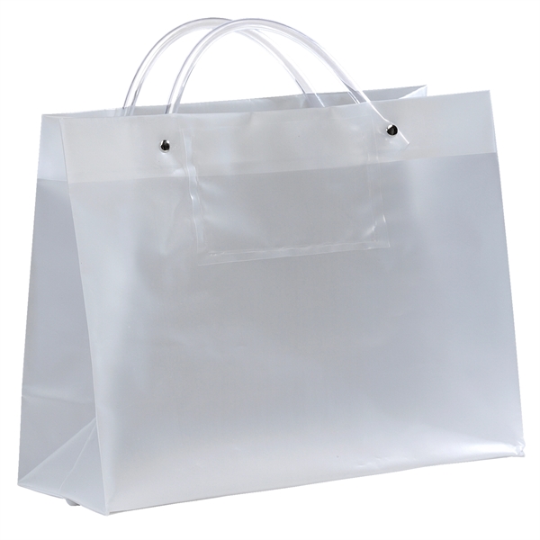 Hi-density frosted plastic bag with a clear card-pocket.... from ASI 37940 Bag Makers Inc