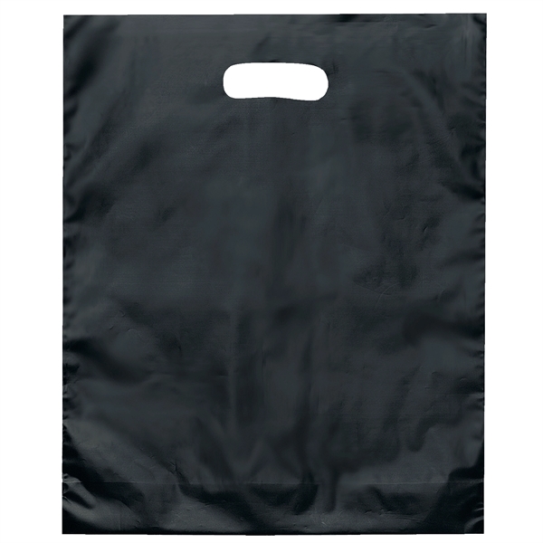 Hi-density 2.5 mil frosted plastic bags with die cut handles.... from ASI 37940 Bag Makers Inc