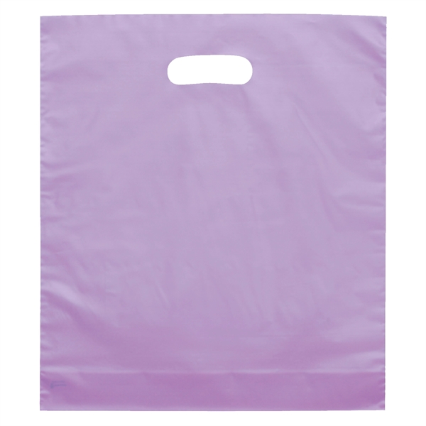 Hi-density 2.5 mil frosted plastic bags with die cut handles... from ASI 37940 Bag Makers Inc