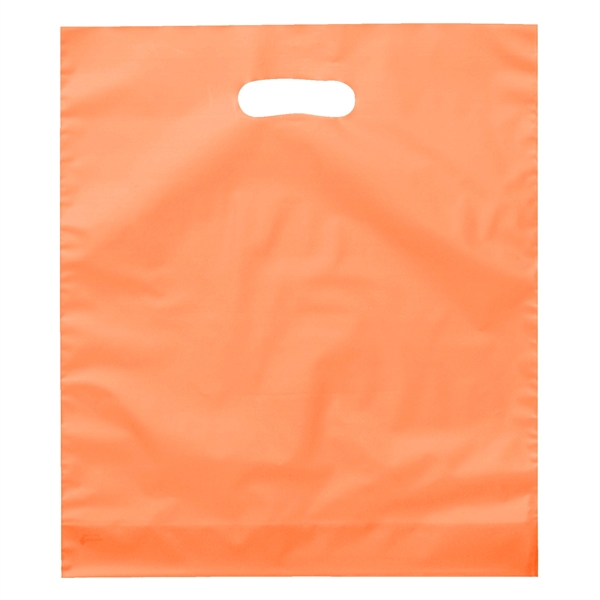 Hi-density 2.5 mil frosted plastic bags with die cut handles... from ASI 37940 Bag Makers Inc