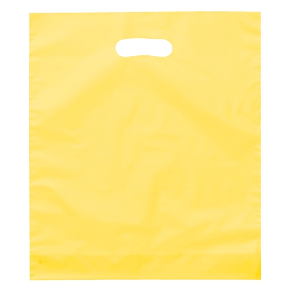 Hi-density 2.5 mil frosted plastic bags with die cut handles... from ASI 37940 Bag Makers Inc