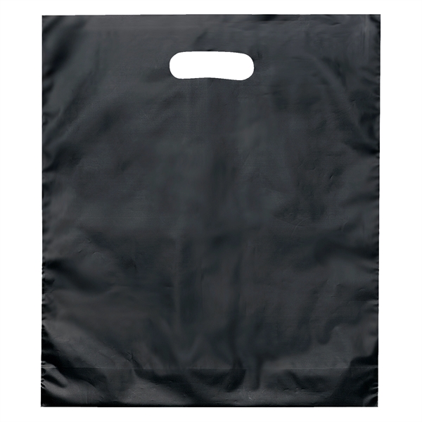 Hi-density 2.5 mil frosted plastic bags with die cut handles... from ASI 37940 Bag Makers Inc