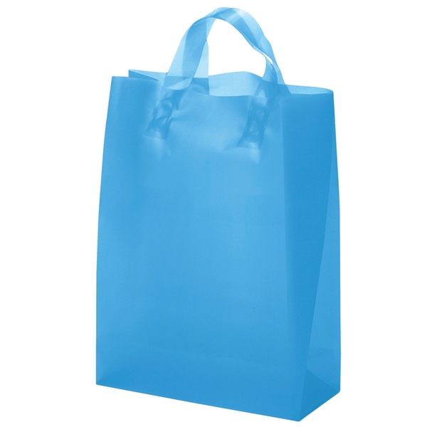 Colorful hi-density frosted plastic bag with fused loop handles.... from ASI 37940 Bag Makers Inc