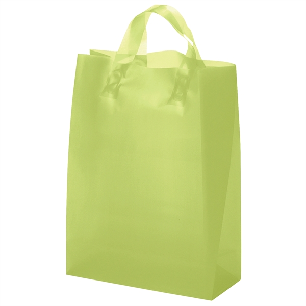 Colorful hi-density frosted plastic bag with fused loop handles.... from ASI 37940 Bag Makers Inc