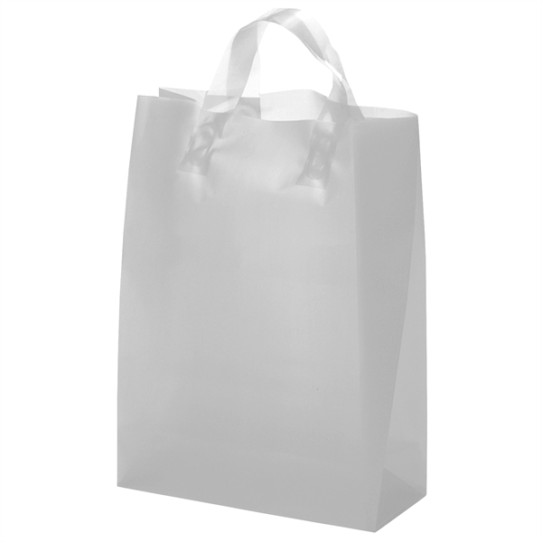 Colorful hi-density frosted plastic bag with fused loop handles.... from ASI 37940 Bag Makers Inc