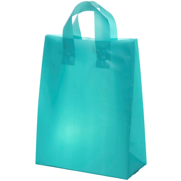 Colorful hi-density frosted plastic bag with fused loop handles.... from ASI 37940 Bag Makers Inc
