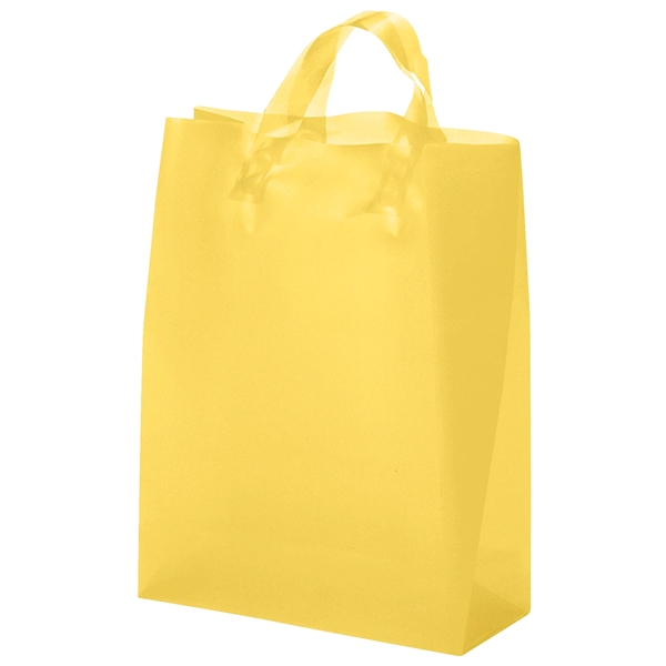 Colorful hi-density frosted plastic bag with fused loop handles.... from ASI 37940 Bag Makers Inc