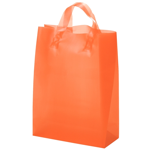 Colorful hi-density frosted plastic bag with fused loop handles.... from ASI 37940 Bag Makers Inc