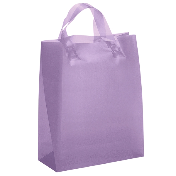 Colorful hi-density frosted plastic bag with fused loop handles.... from ASI 37940 Bag Makers Inc