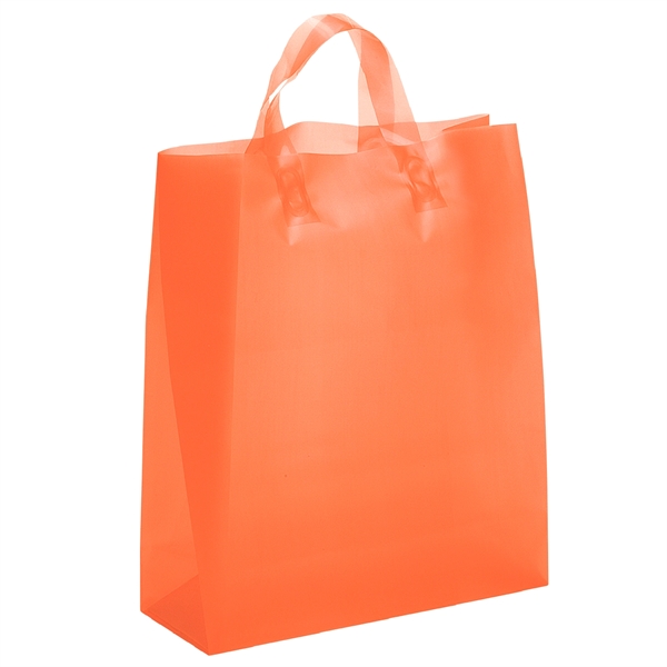 Colorful hi-density frosted plastic bag with fused loop handles.... from ASI 37940 Bag Makers Inc