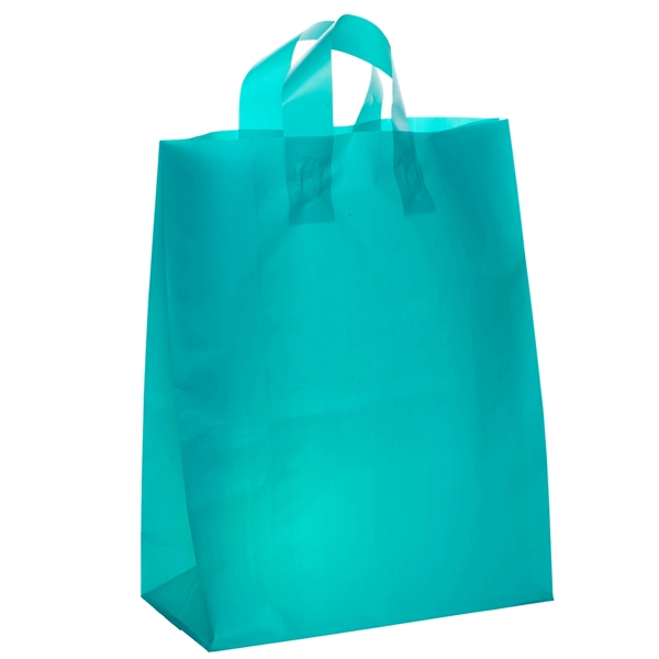 Colorful hi-density frosted plastic bag with fused loop handles.... from ASI 37940 Bag Makers Inc