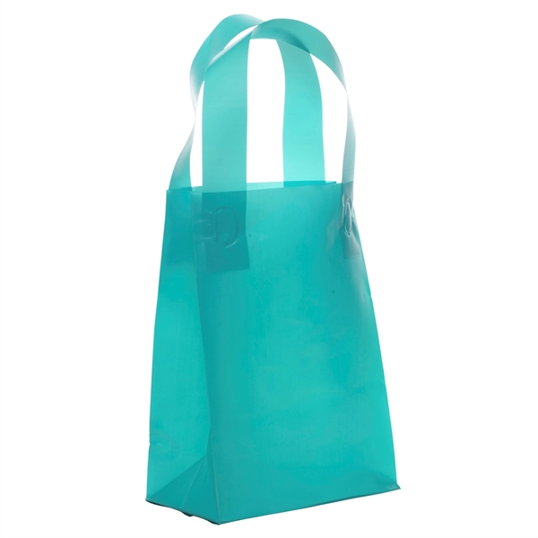 Colorful hi-density frosted plastic bag with fused loop handles.... from ASI 37940 Bag Makers Inc