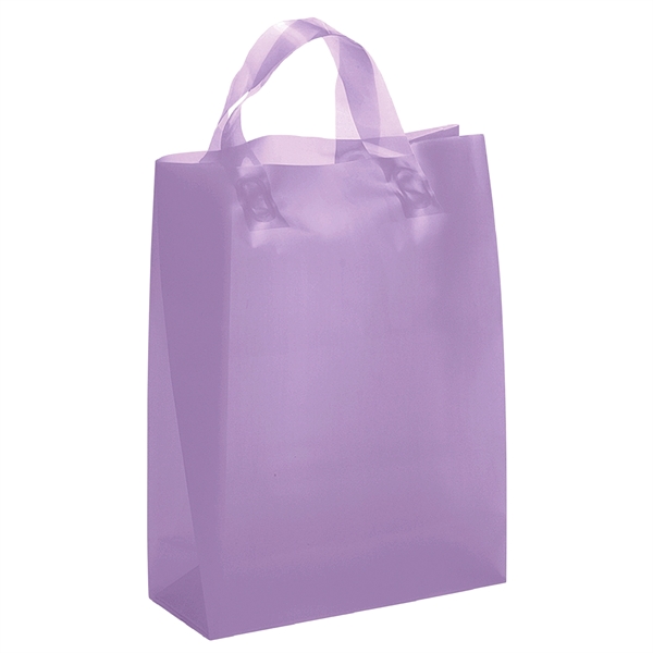 Colorful hi-density frosted plastic bag with fused loop handles.... from ASI 37940 Bag Makers Inc
