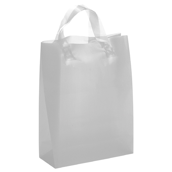 Colorful hi-density frosted plastic bag with fused loop handles.... from ASI 37940 Bag Makers Inc