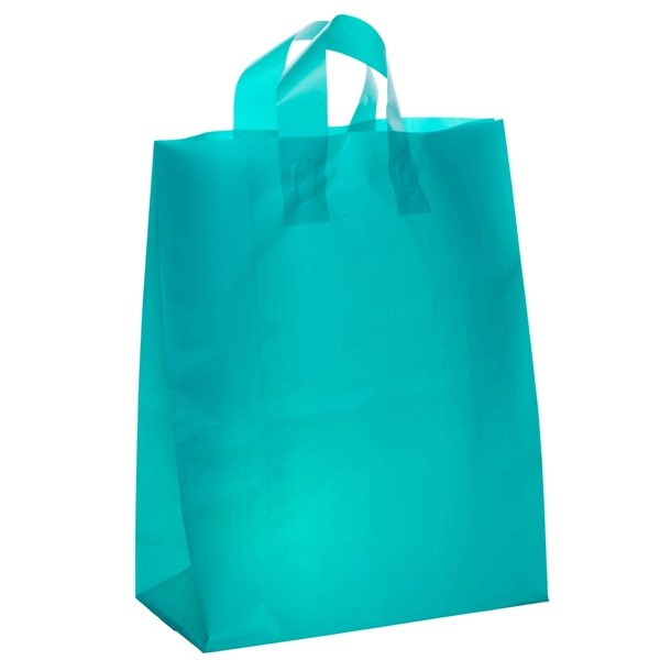 Colorful hi-density frosted plastic bag with fused loop handles.... from ASI 37940 Bag Makers Inc