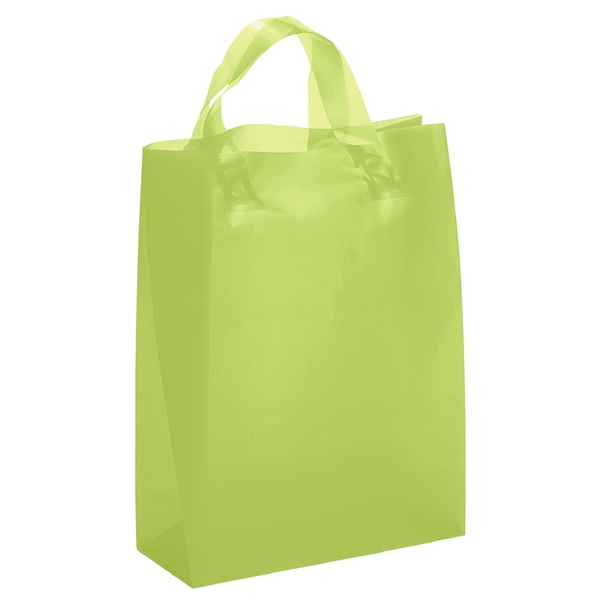 Colorful hi-density frosted plastic bag with fused loop handles.... from ASI 37940 Bag Makers Inc