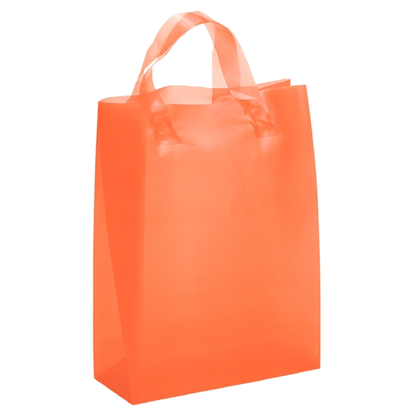 Colorful hi-density frosted plastic bag with fused loop handles.... from ASI 37940 Bag Makers Inc