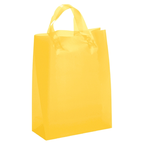 Colorful hi-density frosted plastic bag with fused loop handles.... from ASI 37940 Bag Makers Inc