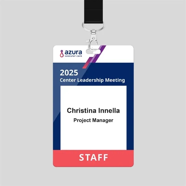 Event badges promote your brand... from ASI 42393 Budgetcard Inc