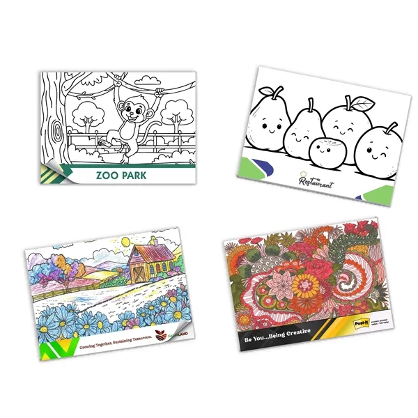 Post-it® Custom Printed Coloring Pads... from ASI 91240 3M/Promotional Markets Dept