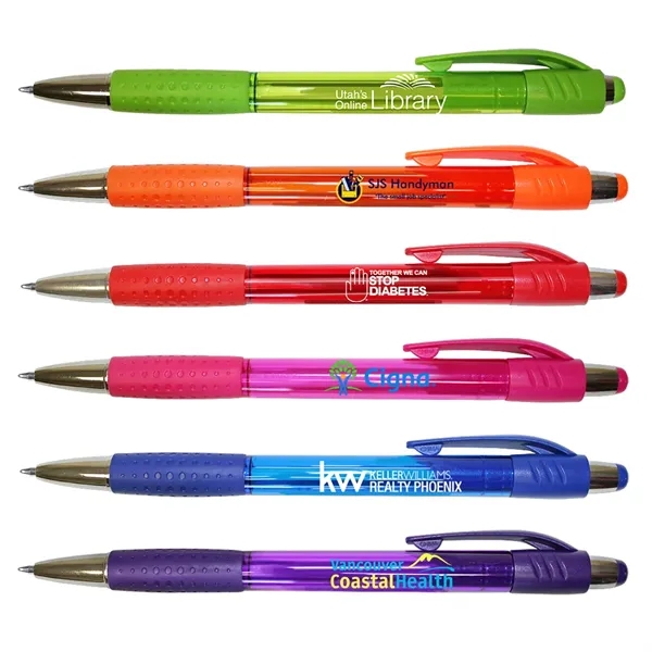 Mardi Gras Grip Pen, Blue Ink... from ASI 30270 Aakron Line