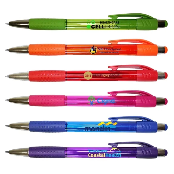 Mardi Gras Grip Pen, Blue Ink - Full Color Digital... from ASI 30270 Aakron Line