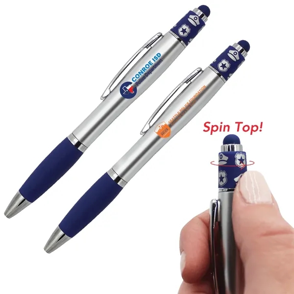 Police Spin Top Pen with Stylus... from ASI 30270 Aakron Line