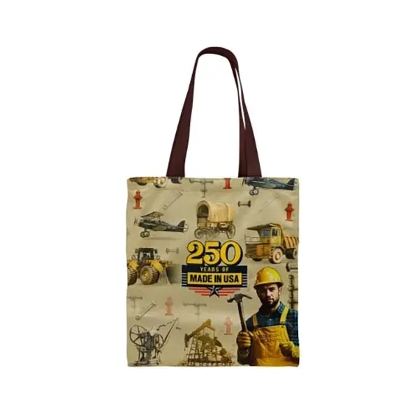 Union/USA Made durable dye sublimated 600D poly duck T-bottom tote with... from ASI 73775 Unionwear