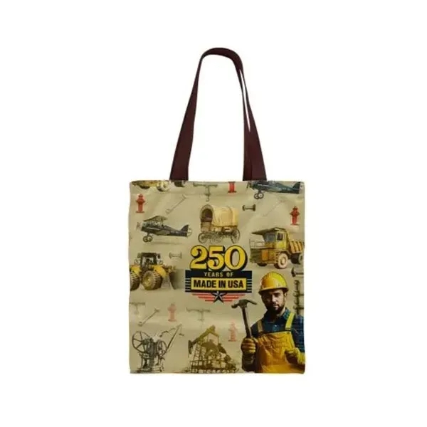 Union/USA Made union label dye sublimated 600D poly duck T-bottom tote... from ASI 73775 Unionwear