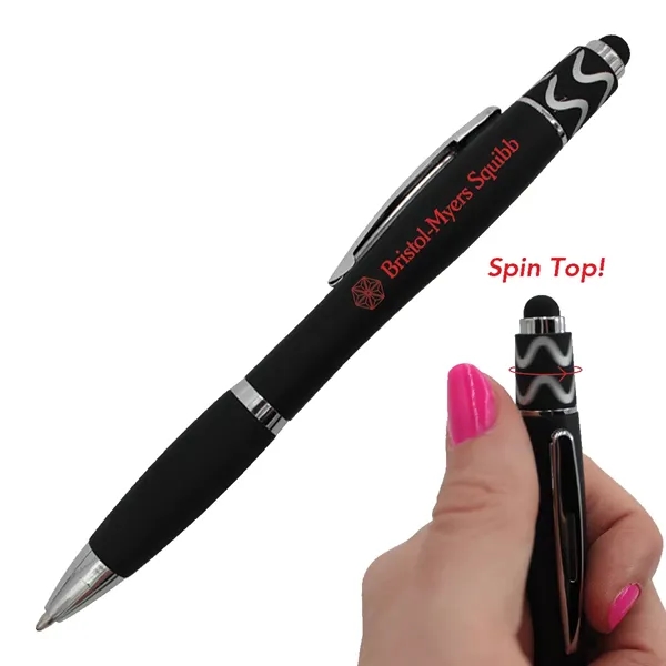 Halcyon® Silhouette Spin Top Pen with Stylus... from ASI 30270 Aakron Line